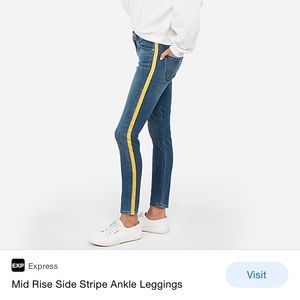 Express Mid Rise Side Stripe Ankle Leggings